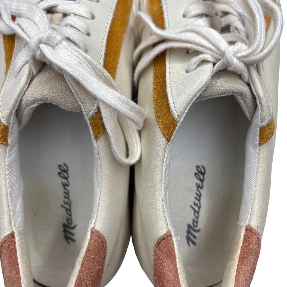 Madewell Cream & Tan Colorblock Sidewalk Low Top Sneakers Woman 7.5/Men 6